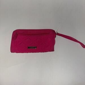 Vera Bradley Berry Fuchsia Pink Front Zip Wristlet Women's 4.5" x 8"